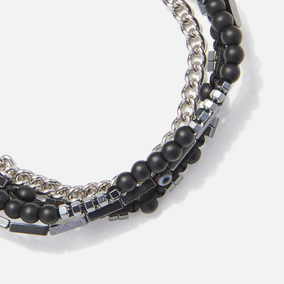 Handmade Men's Adjustable Multiline Beaded Bracelet