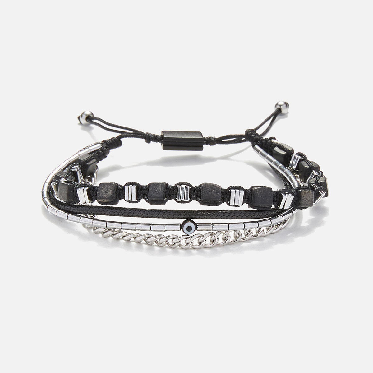 Handmade Men's Adjustable Multiline Beaded Bracelet