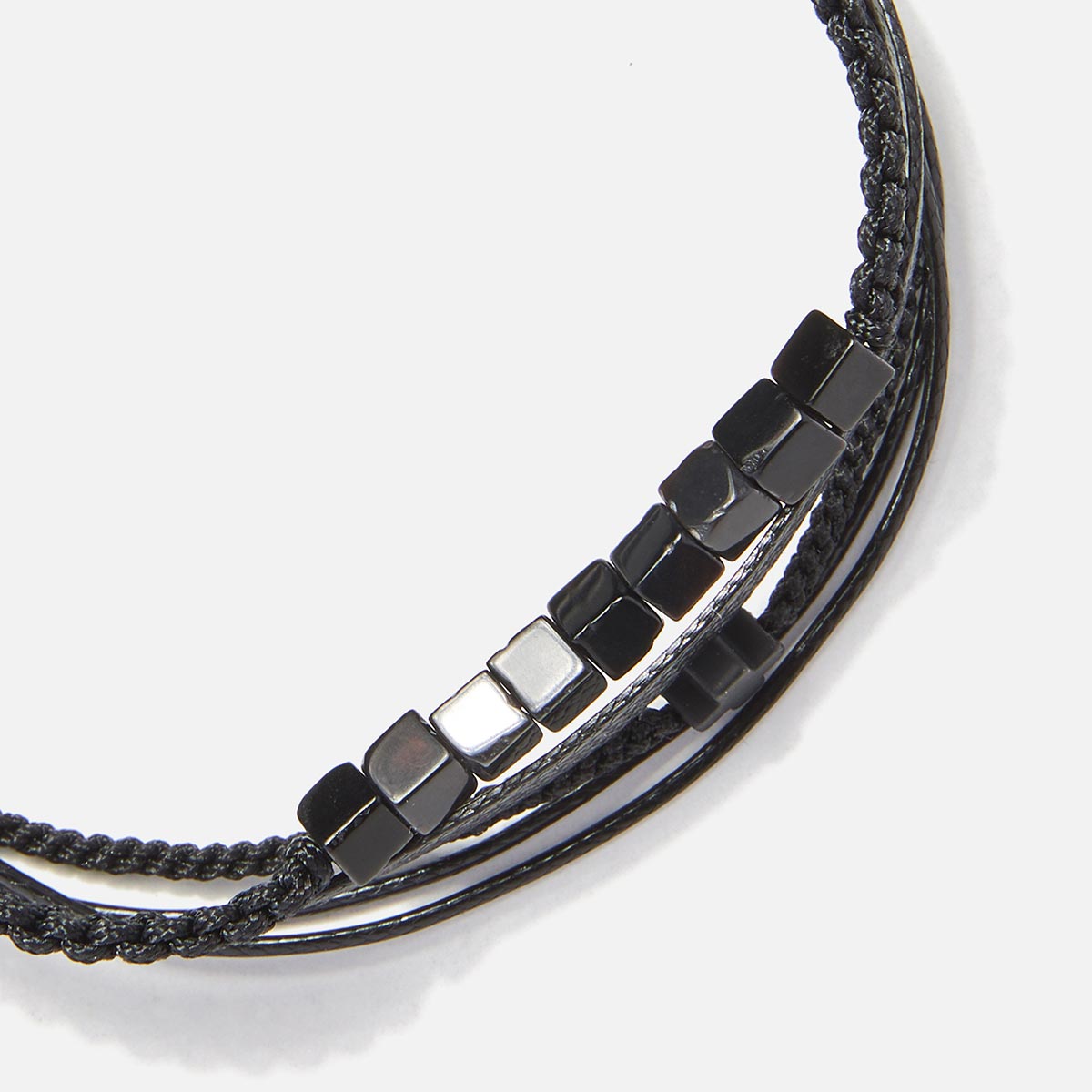 Handmade Men's Adjustable Multiline Beaded Bracelet