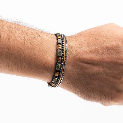 Handmade Men's Multiline Adjustable Bracelet