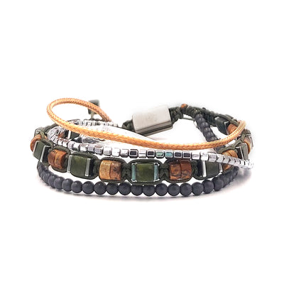 Handmade Men's Multiline Adjustable Bracelet