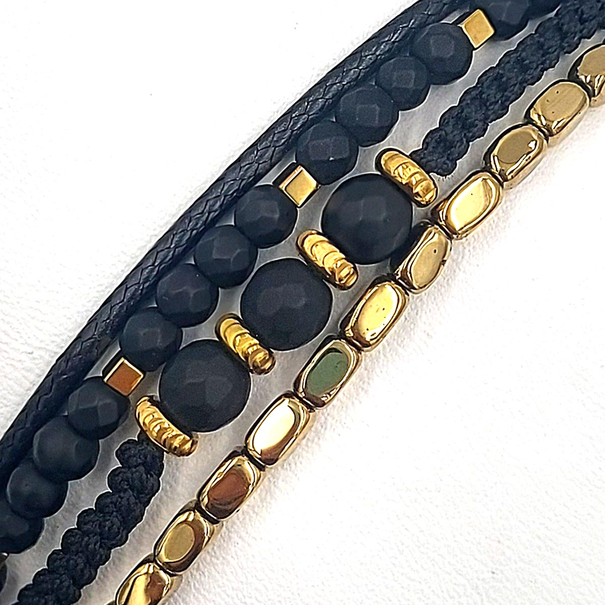 Handmade Men's Adjustable Beaded Bracelet