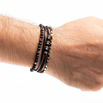 Handmade Men's Adjustable Beaded Bracelet