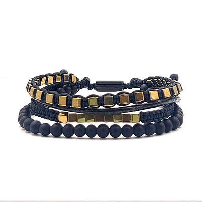 Handmade Men's Adjustable Beaded Bracelet
