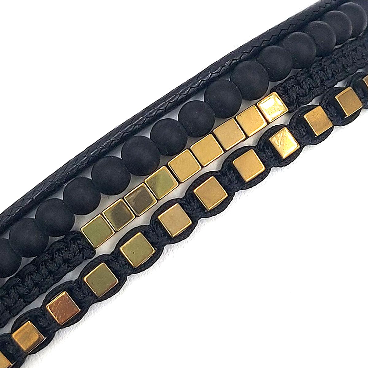 Handmade Men's Adjustable Beaded Bracelet