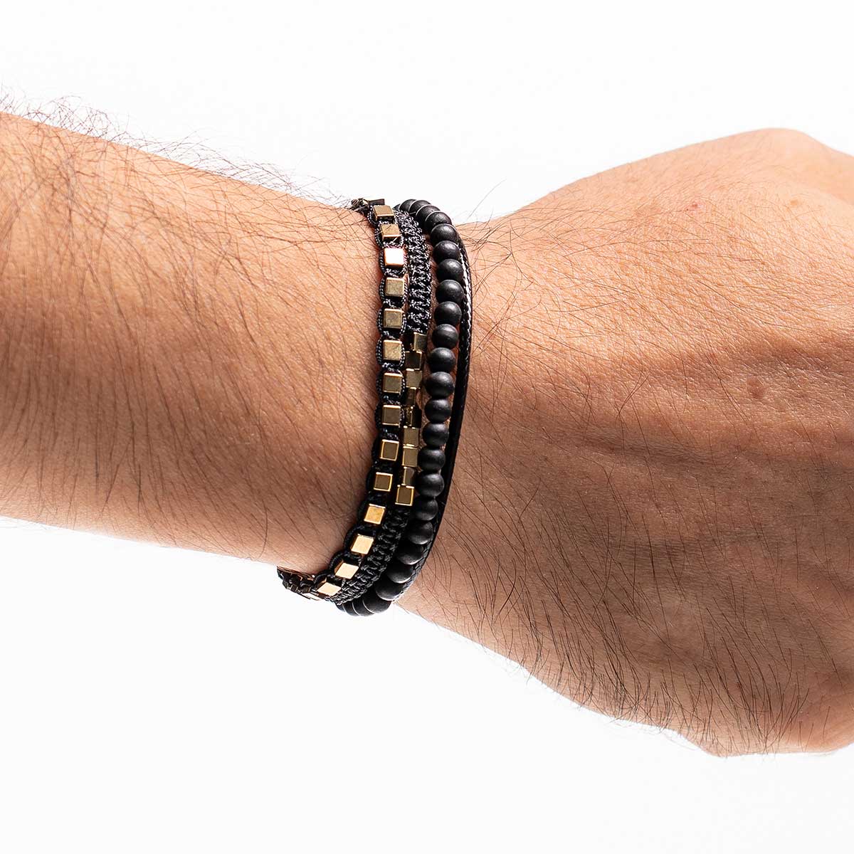 Handmade Men's Adjustable Beaded Bracelet