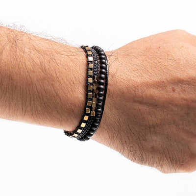 Handmade Men's Adjustable Beaded Bracelet