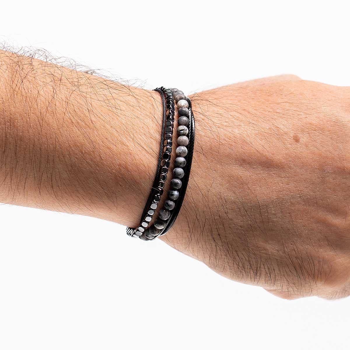 Handmade Men's Adjustable Beaded Bracelet