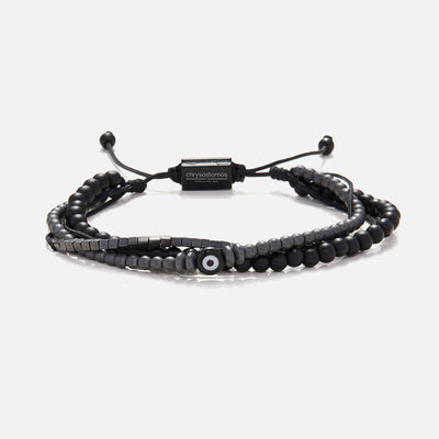 Handmade Men's Adjustable Multiline Beaded Bracelet
