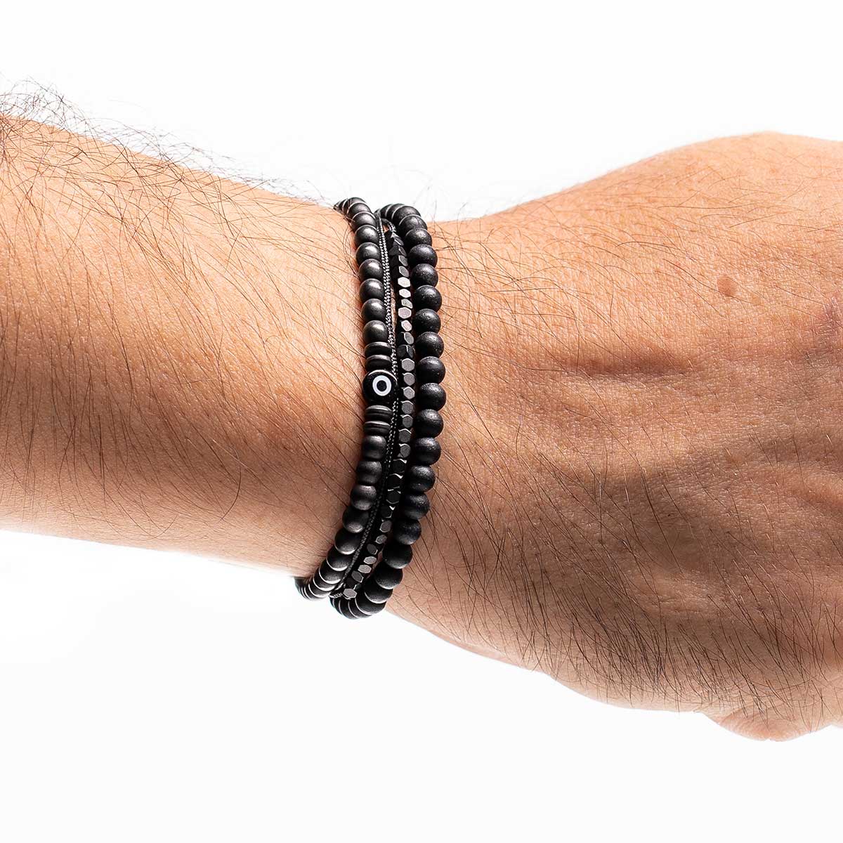 Handmade Men's Adjustable Multiline Beaded Bracelet
