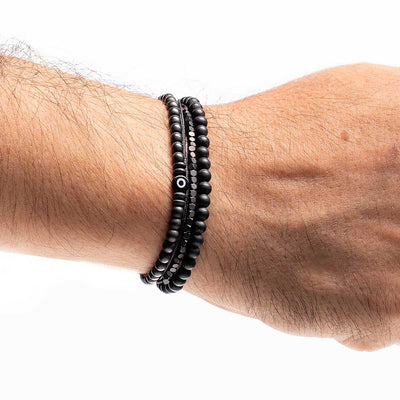 Handmade Men's Adjustable Multiline Beaded Bracelet
