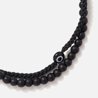 Handmade Men's Adjustable Multiline Beaded Bracelet