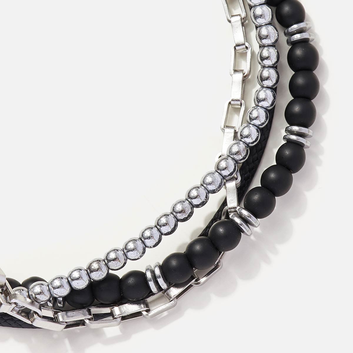 Handmade Men's Adjustable Multiline Beaded Bracelet