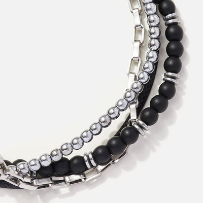 Handmade Men's Adjustable Multiline Beaded Bracelet