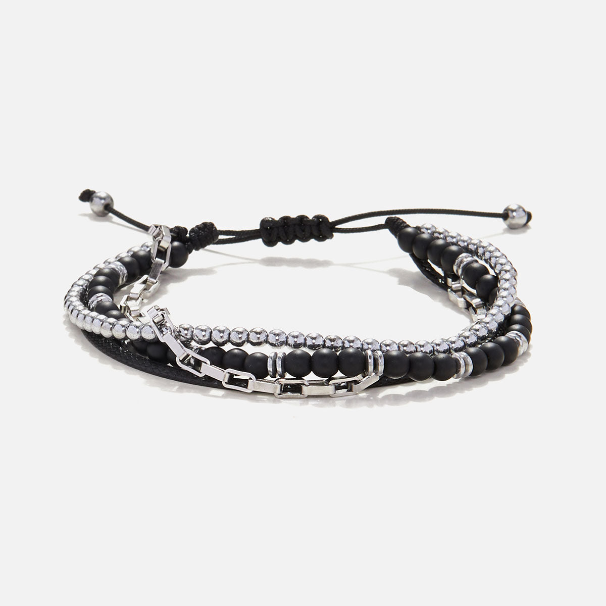 Handmade Men's Adjustable Multiline Beaded Bracelet