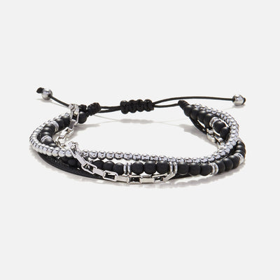 Handmade Men's Adjustable Multiline Beaded Bracelet