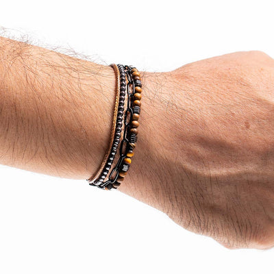 Handmade Men's Multiline Adjustable Bracelet