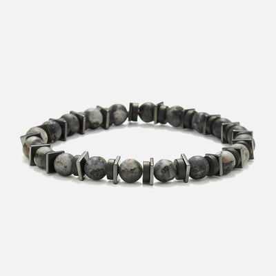 Handmade Men's Beaded Leather Bracelet