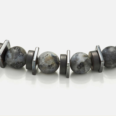 Handmade Men's Beaded Leather Bracelet
