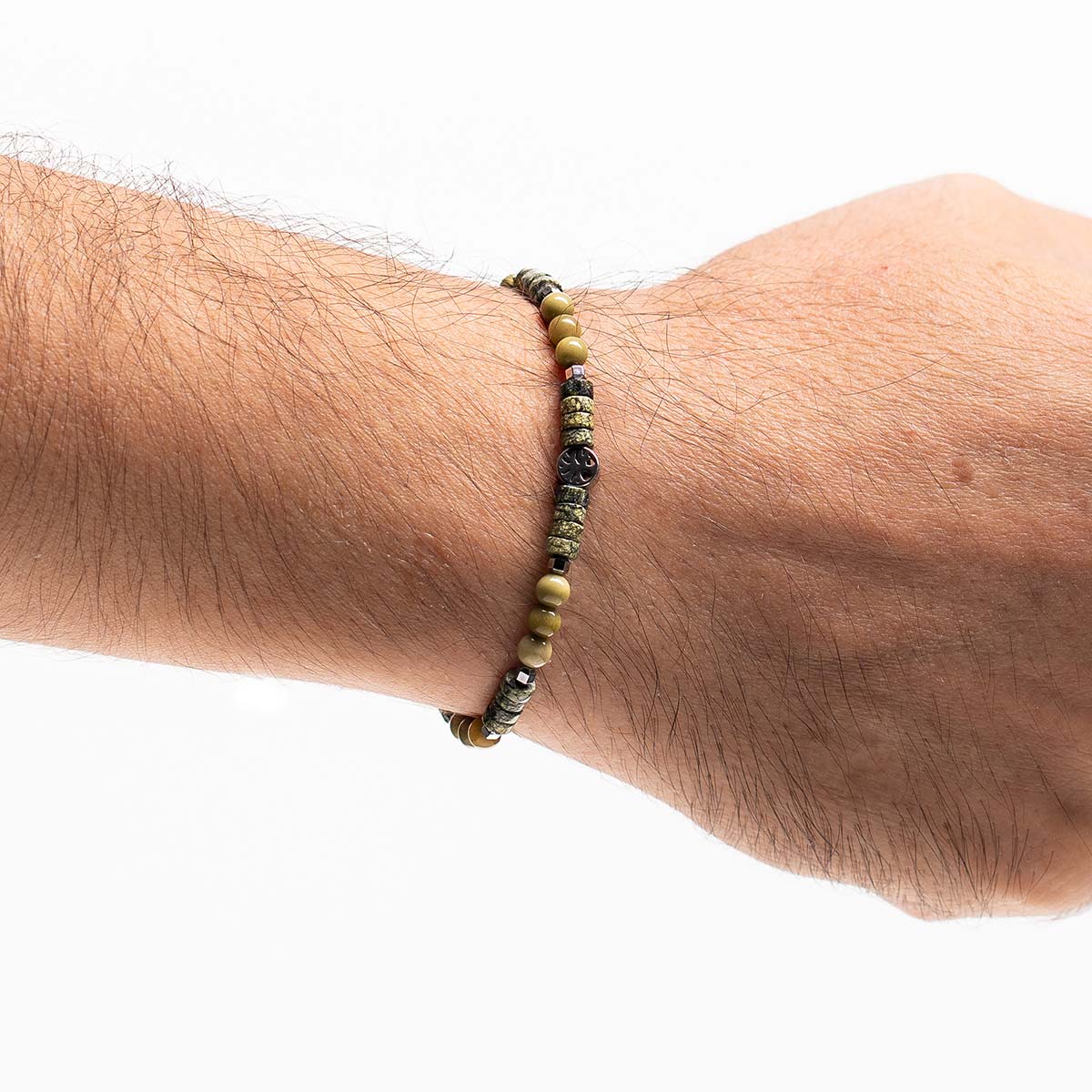 Handmade Men's Adjustable Beaded Bracelet