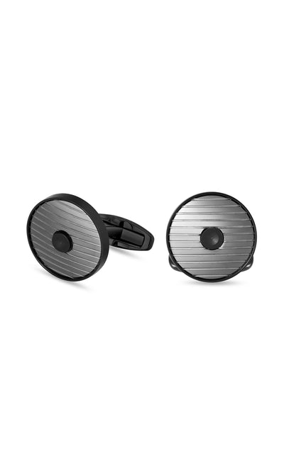 Cerruti 1881 Camillo Stainless Steel Round Cufflinks for Men
