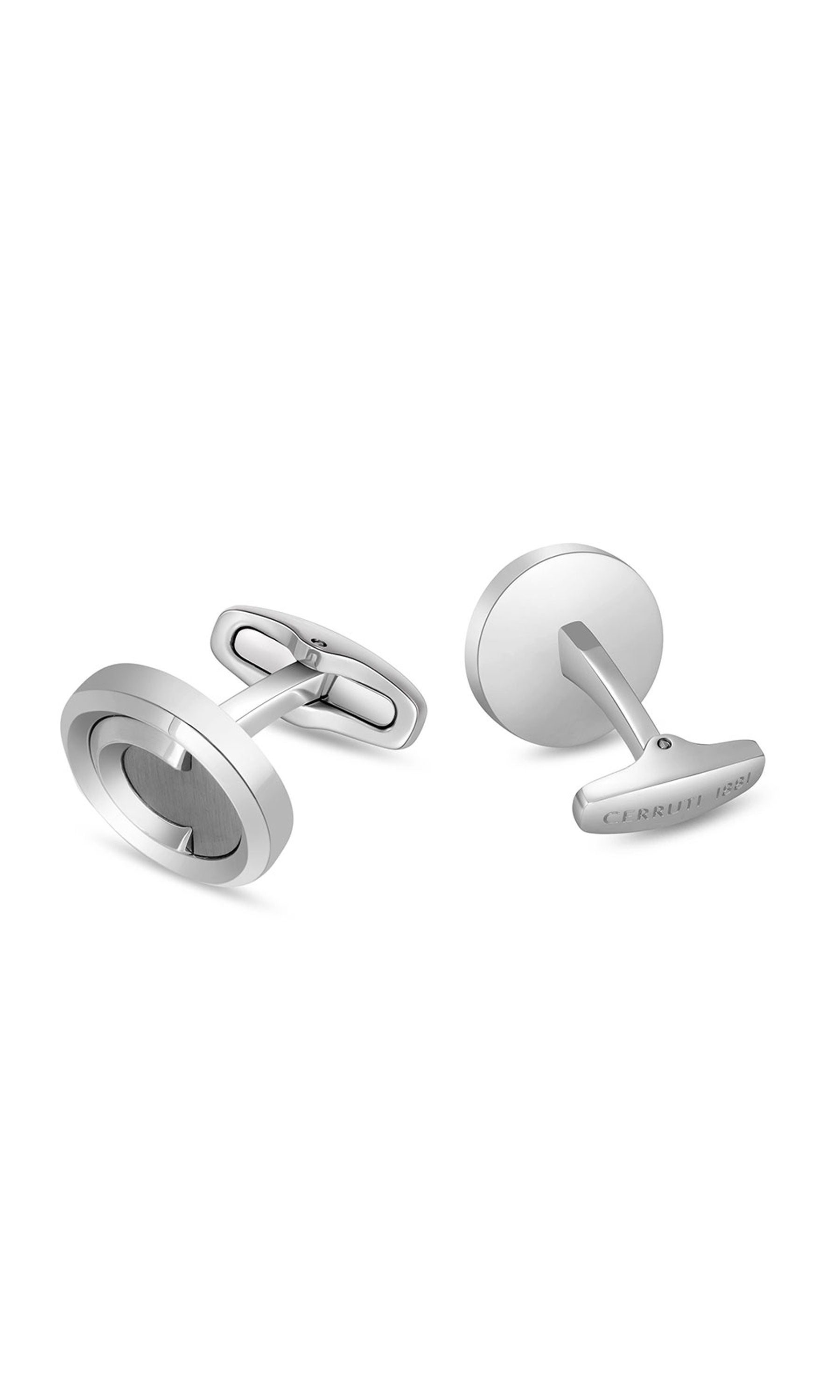 Cerruti 1881 Ivo Stainless Steel Round Cufflinks for Men