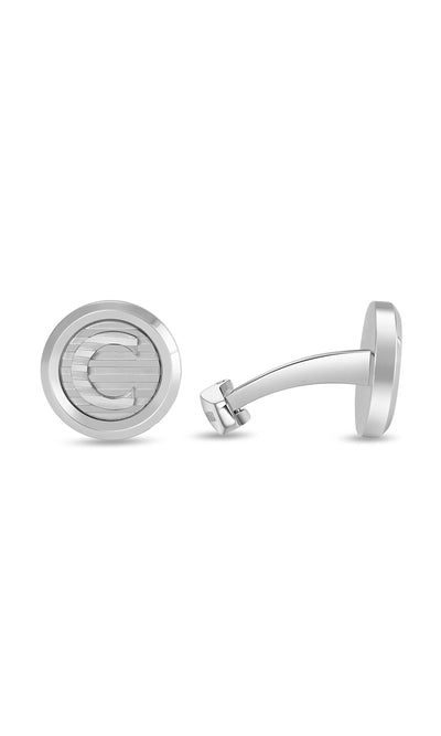 Fabio Stainless Steel Round Cufflinks for Men