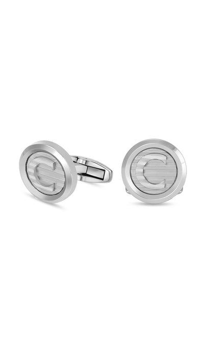 Fabio Stainless Steel Round Cufflinks for Men
