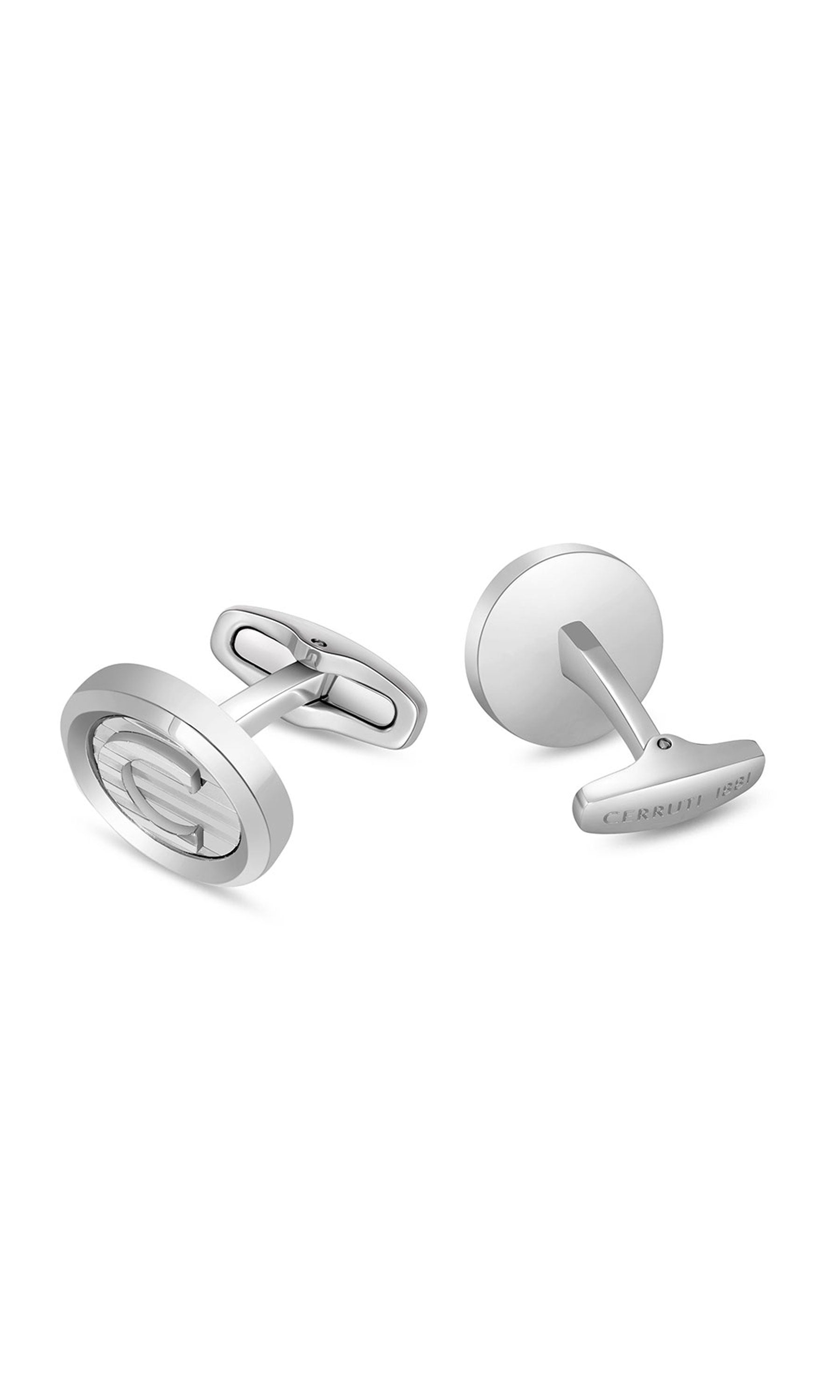 Cerruti 1881 Fabio Stainless Steel Round Cufflinks for Men