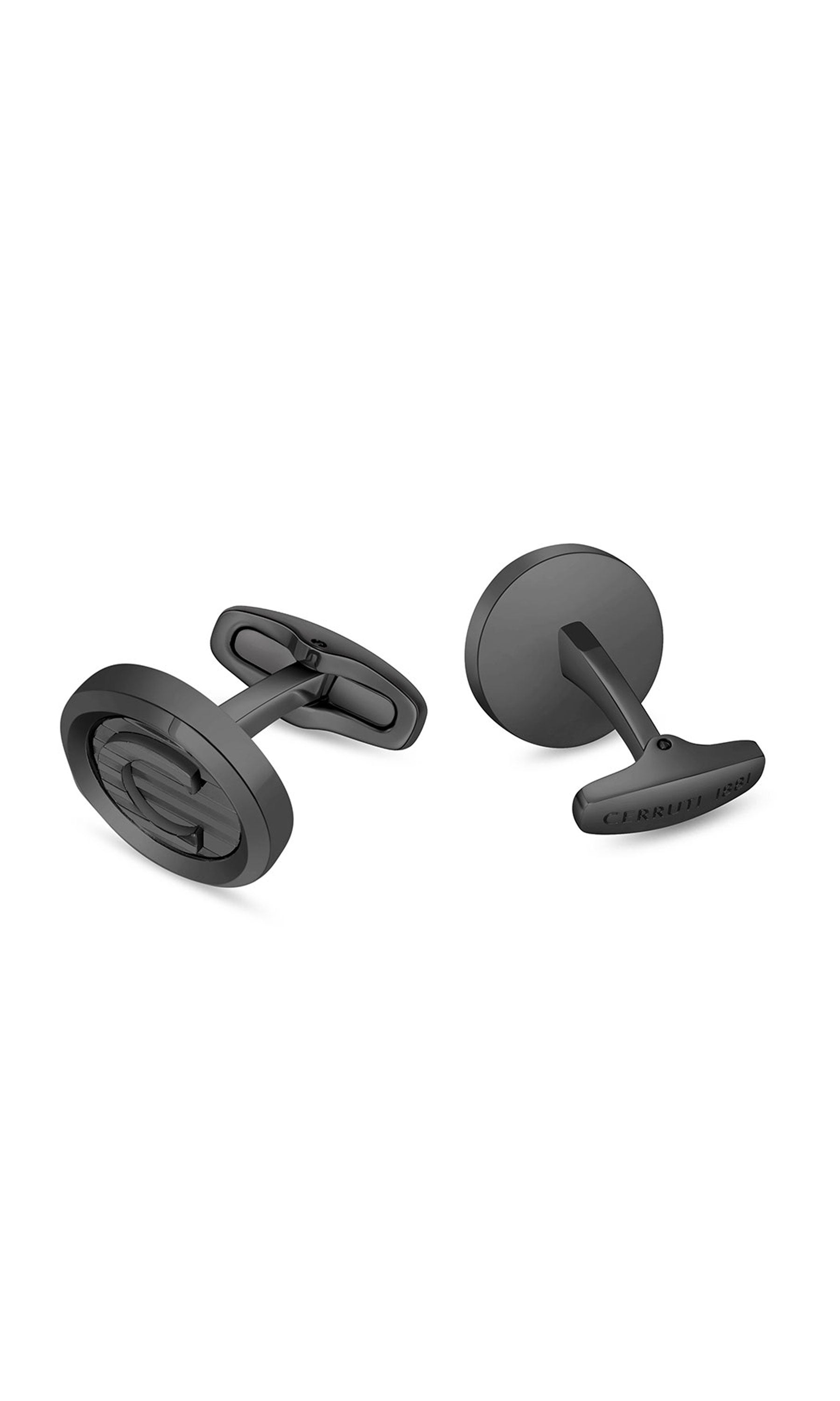 Fabio Stainless Steel Round Cufflinks for Men