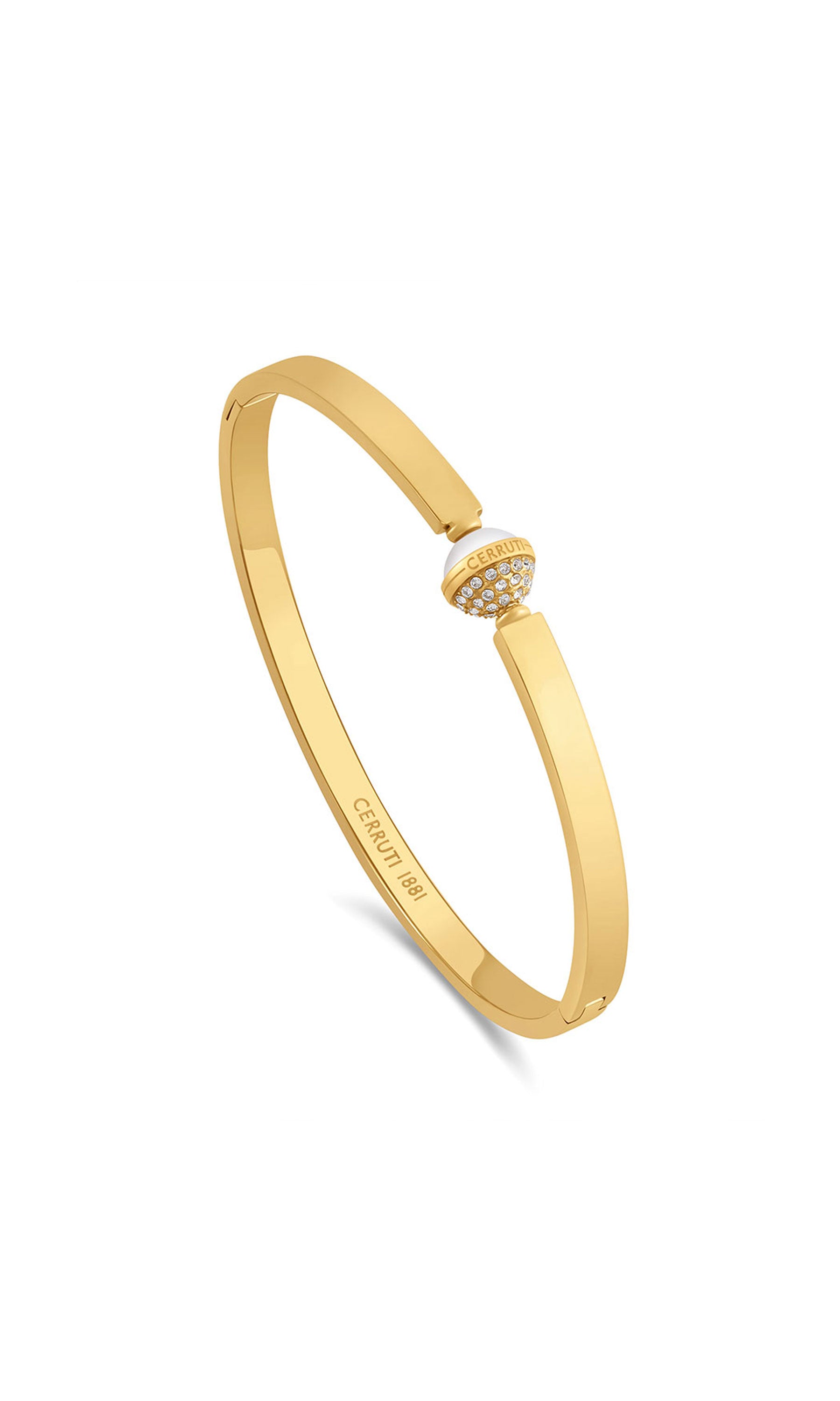 Luciana Stainless Steel Hinged Bangle for Women