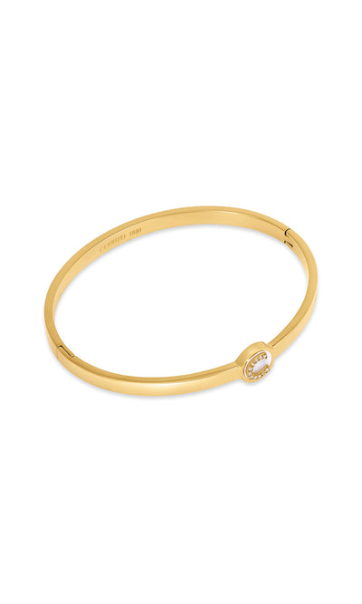 Flavia Stainless Steel Hinged Bangle for Women