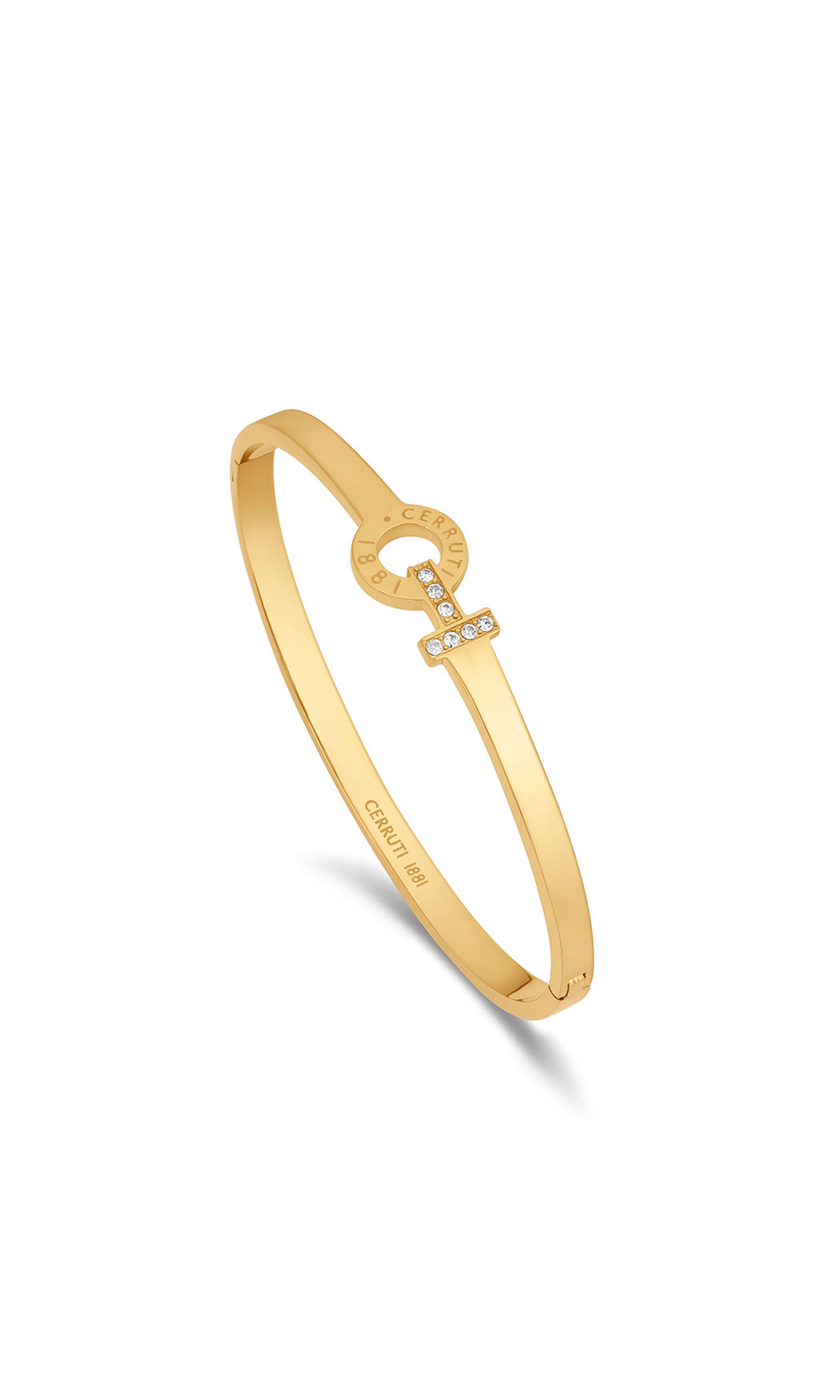Flavia Stainless Steel Hinged Bangle for Women