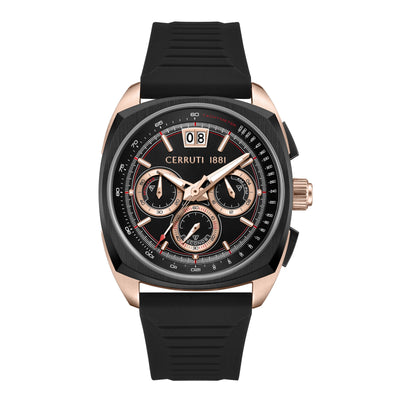Cerruti 1881 Cuneo Silicone Strap Chronograph Watch for Men, 41.3mm