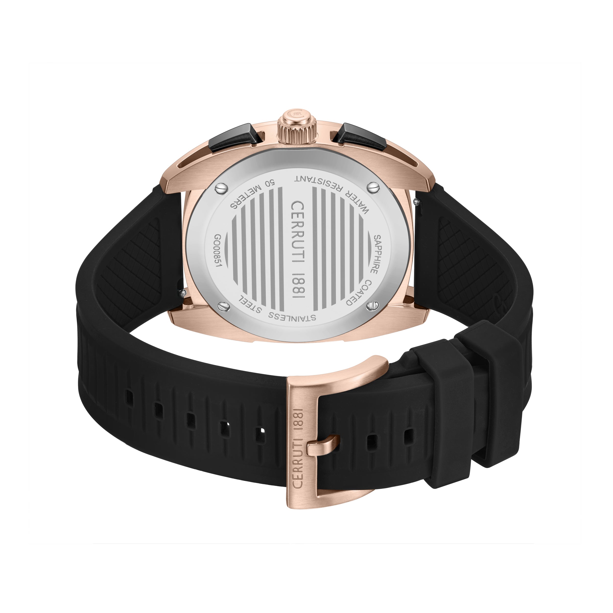 Cerruti 1881 Cuneo Silicone Strap Chronograph Watch for Men, 41.3mm