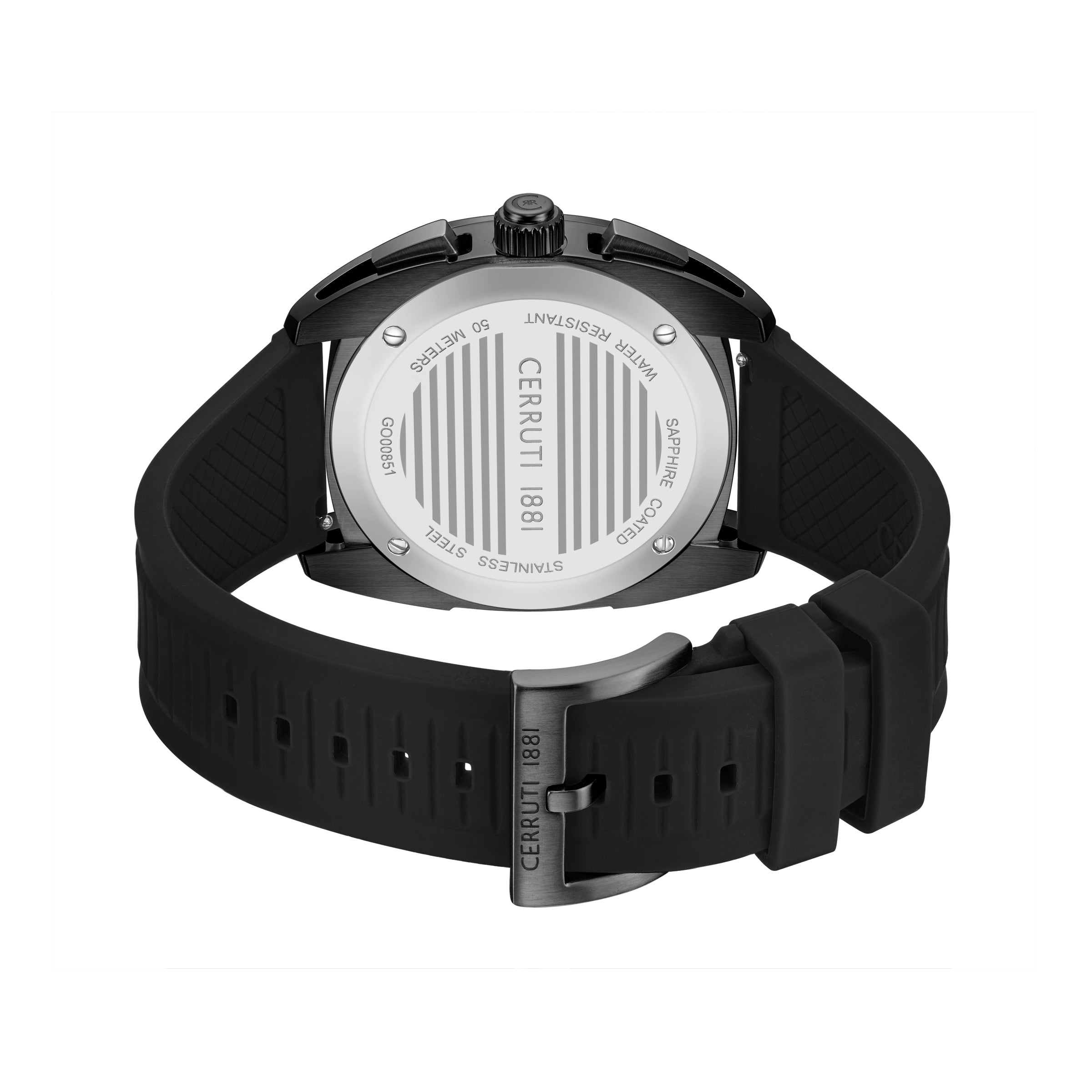 Cerruti 1881 Cuneo Silicone Strap Chronograph Watch for Men, 41.3mm