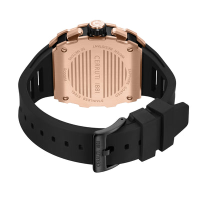Cerruti 1881 Gubbio Silicone Strap Chronograph Watch for Men, 43.5mm