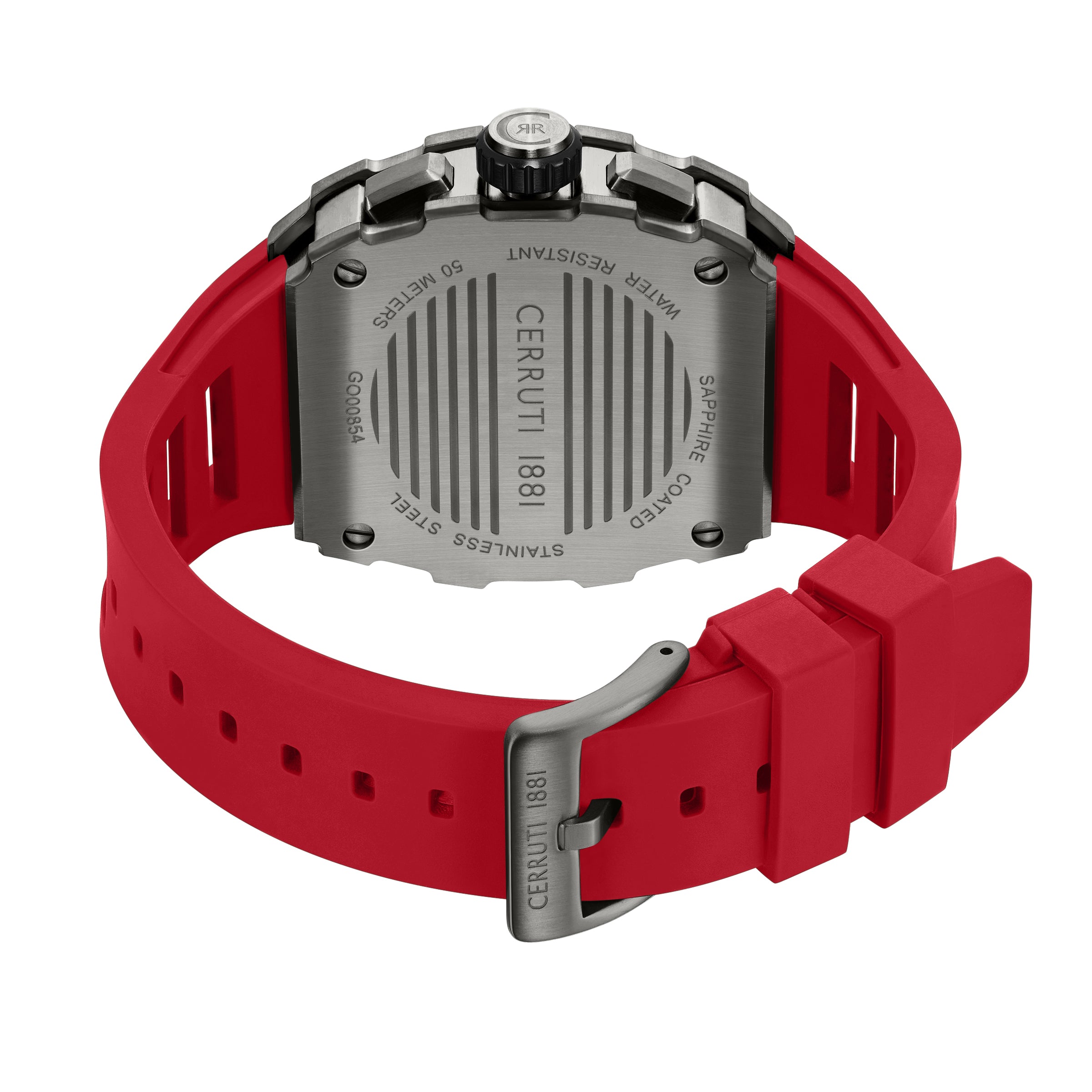Cerruti 1881 Gubbio Silicone Strap Chronograph Watch for Men, 43.5mm