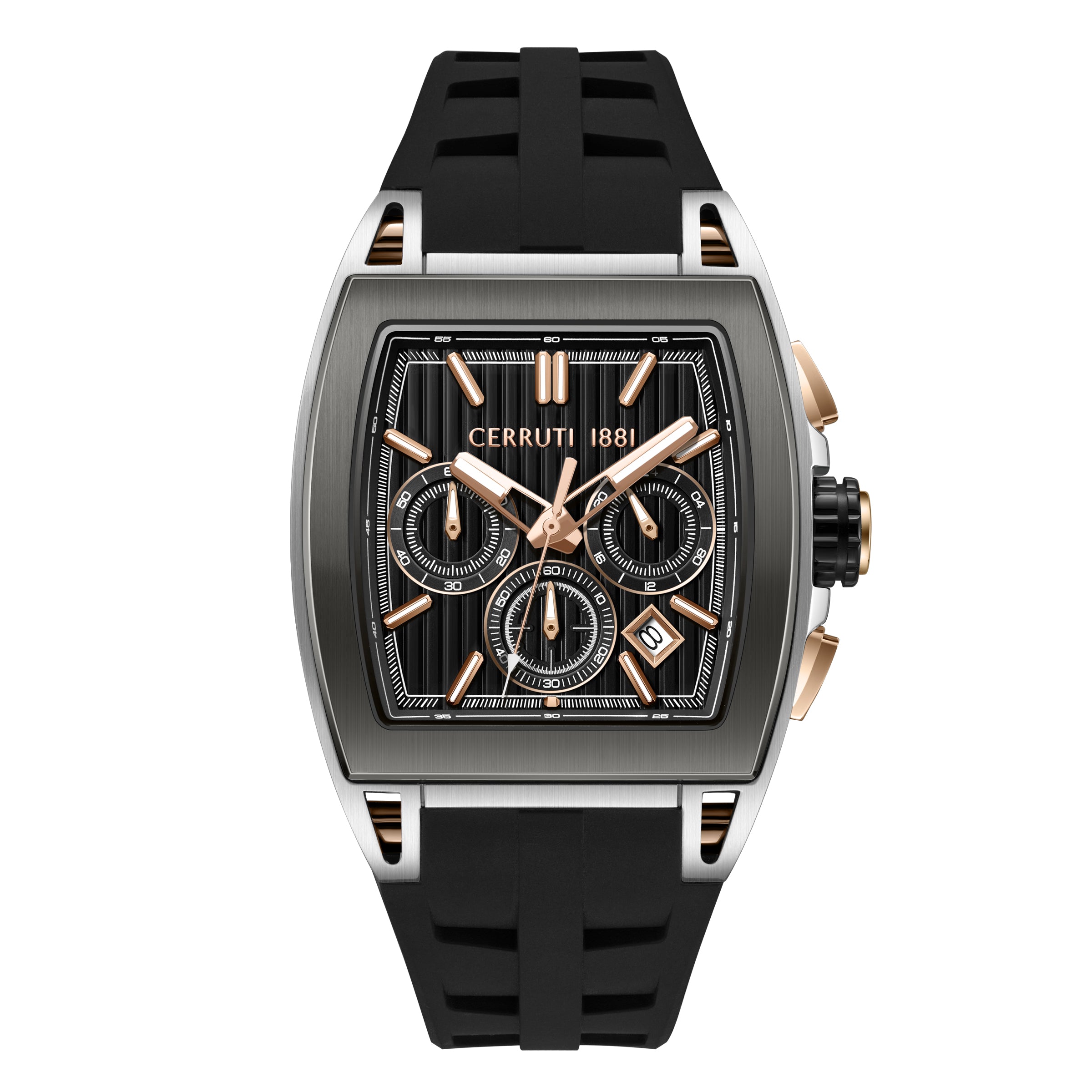 Cerruti 1881 Belluno Silicone Strap Chronograph Watch for Men, 41.5mm
