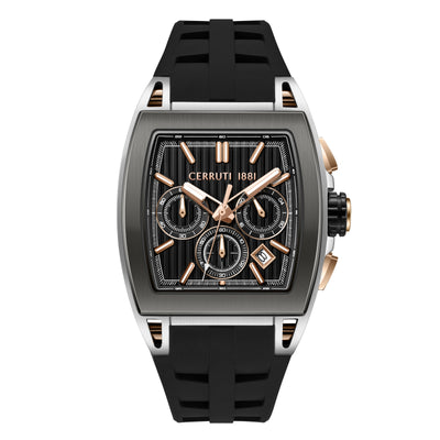Cerruti 1881 Belluno Silicone Strap Chronograph Watch for Men, 41.5mm