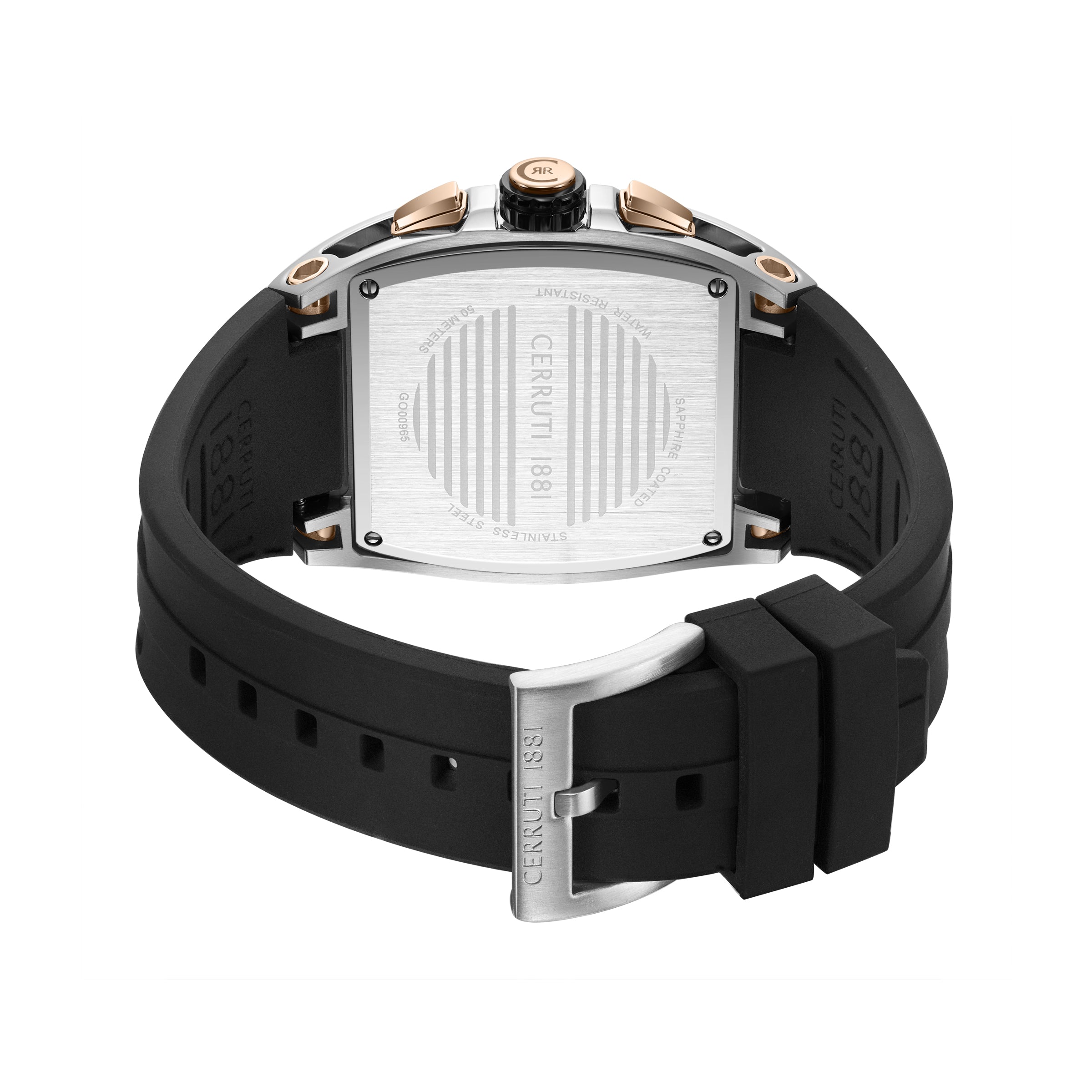 Cerruti 1881 Belluno Silicone Strap Chronograph Watch for Men, 41.5mm
