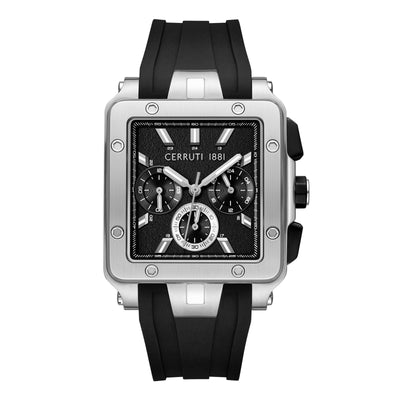 Cerruti 1881 Odissea Master Silicone Strap Multifunction Watch for Men, 40.25mm