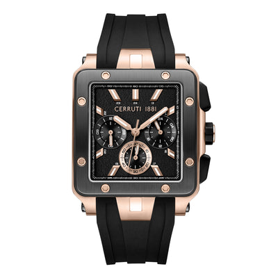 Cerruti 1881 Odissea Master Silicone Strap Multifunction Watch for Men, 40.25mm