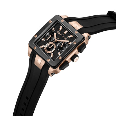 Cerruti 1881 Odissea Master Silicone Strap Multifunction Watch for Men, 40.25mm