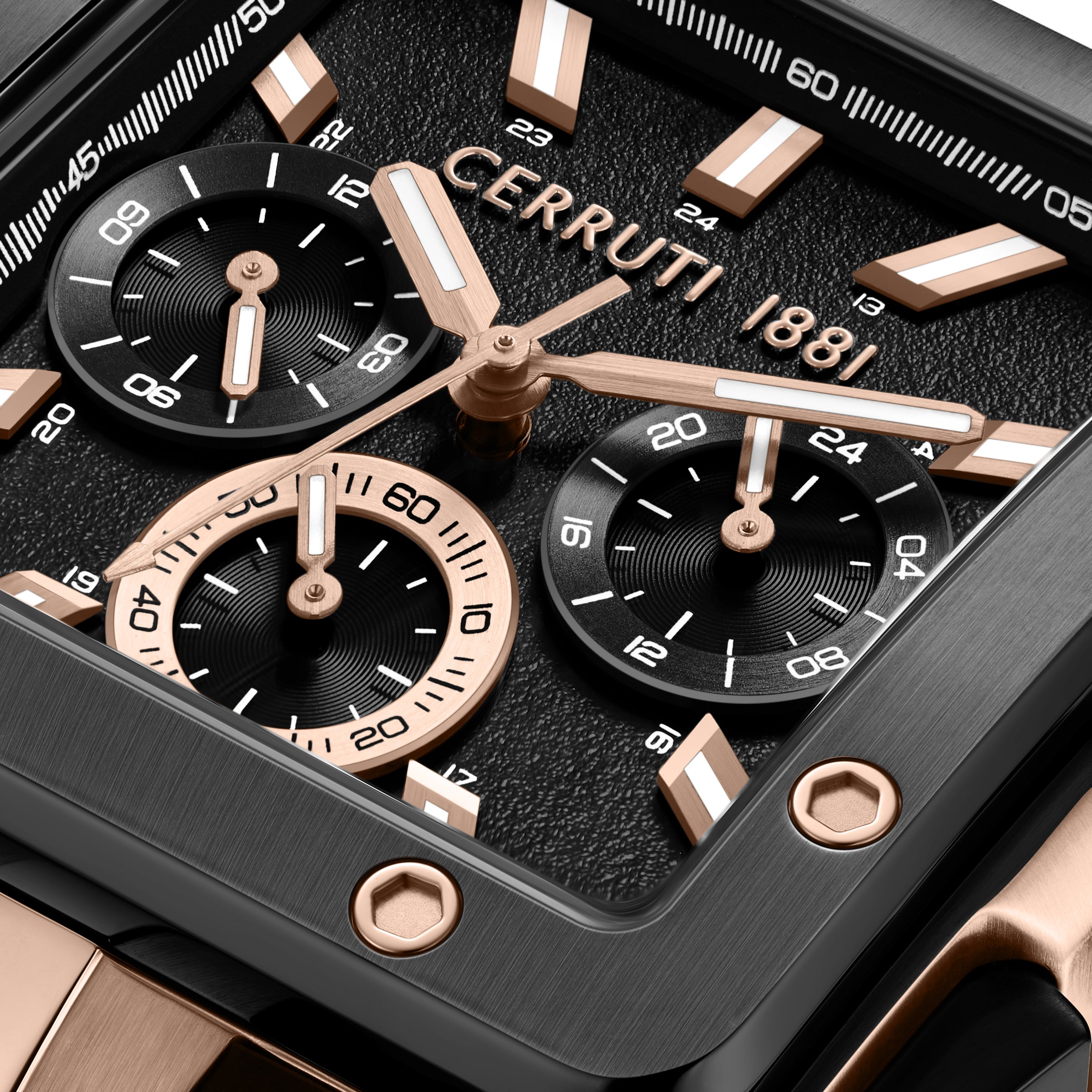 Cerruti 1881 Odissea Master Silicone Strap Multifunction Watch for Men, 40.25mm