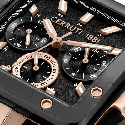 Cerruti 1881 Odissea Master Silicone Strap Multifunction Watch for Men, 40.25mm