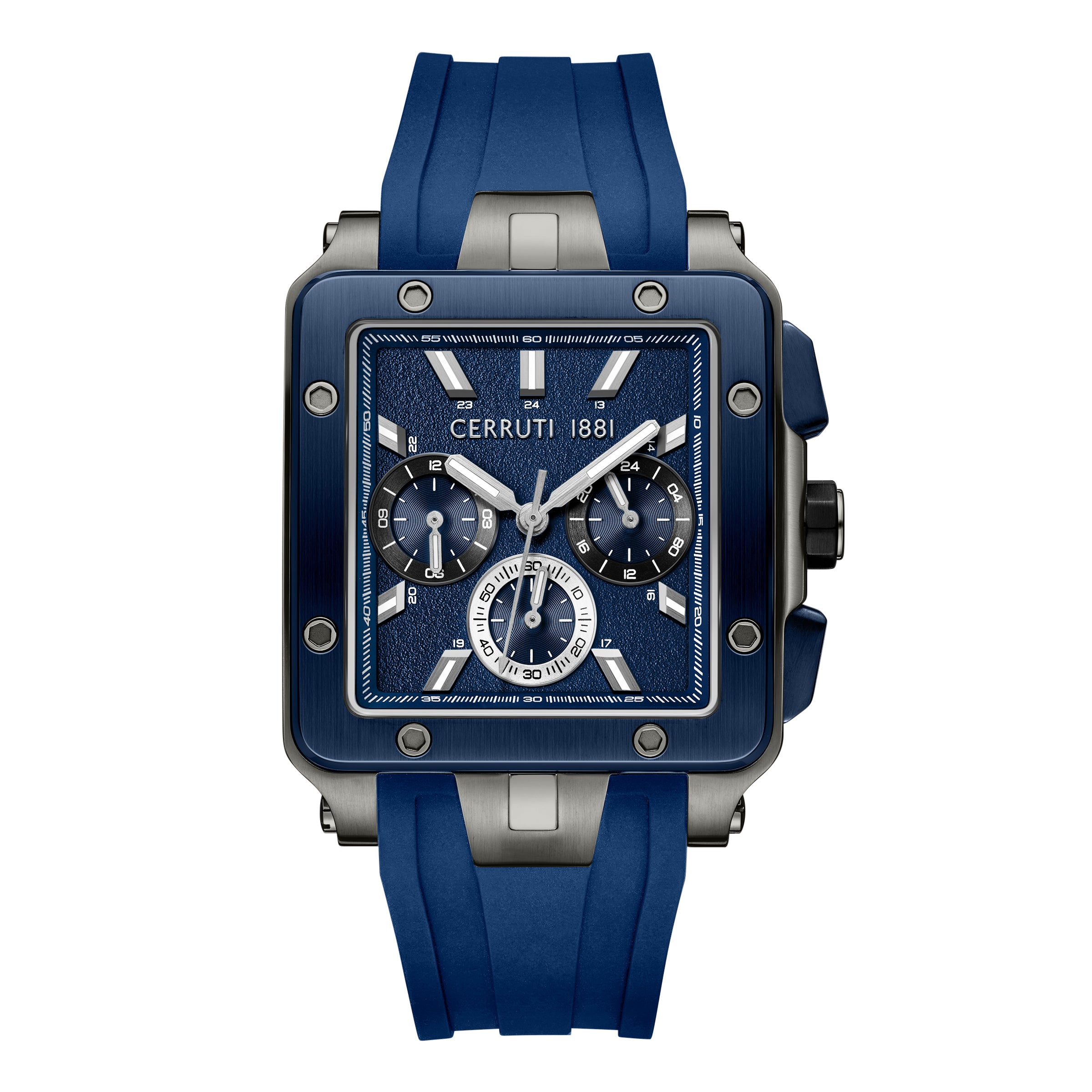 Cerruti 1881 Odissea Master Silicone Strap Multifunction Watch for Men, 40.25mm