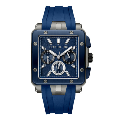 Cerruti 1881 Odissea Master Silicone Strap Multifunction Watch for Men, 40.25mm