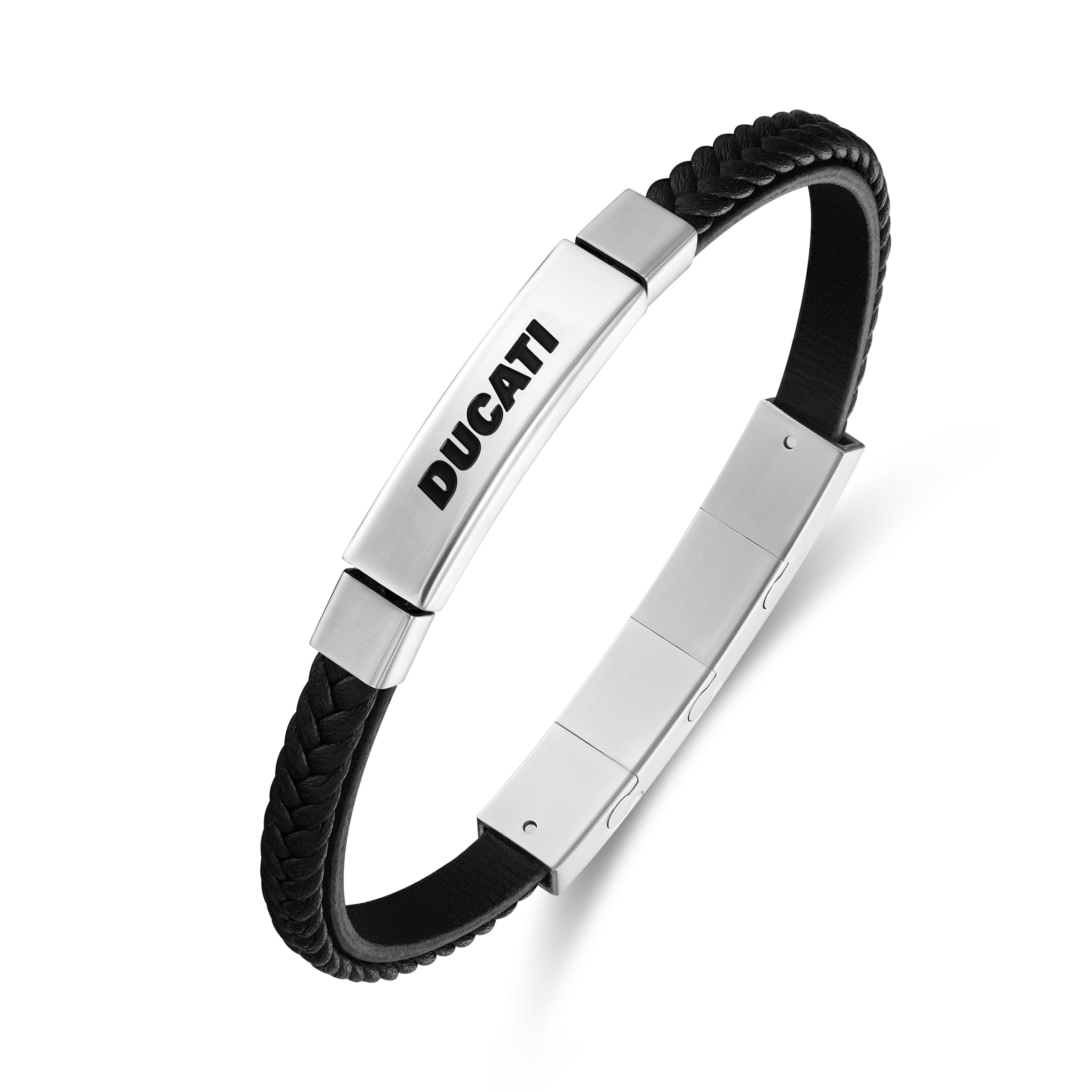 Ducati Voyage Braided Leather Bracelet for Men