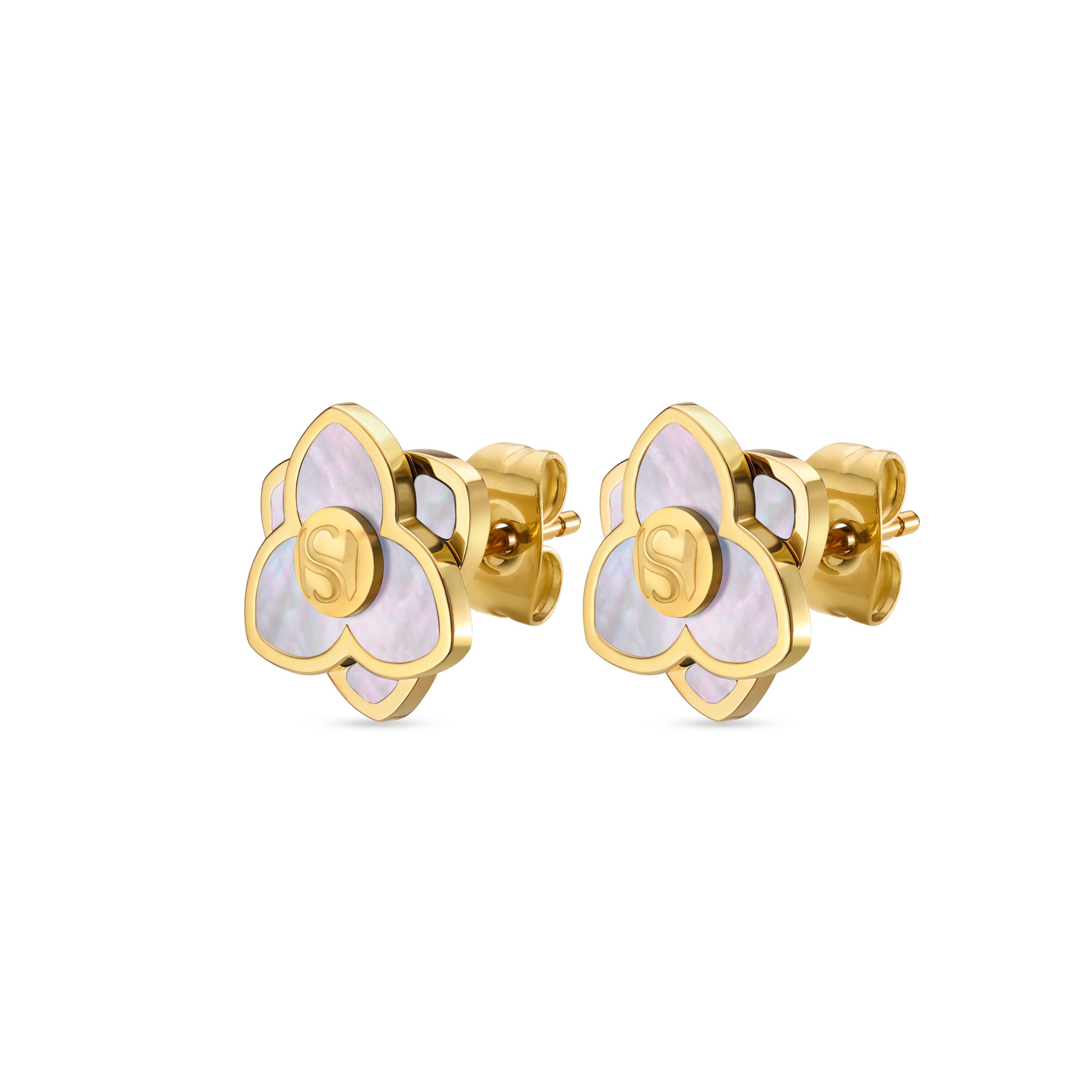 Burj Women's Gold Plated Stud Earrings
